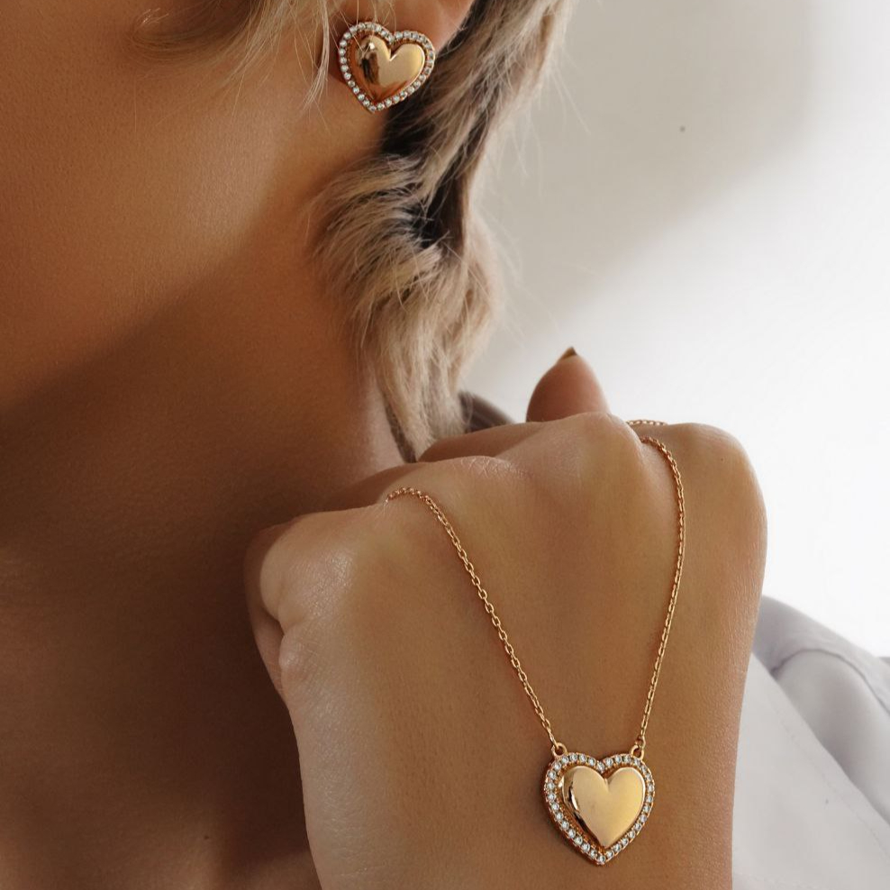 خرید و قیمت نیم ست قلبی ژوپینگ - Half-set-of-heart-shaped-Xuping