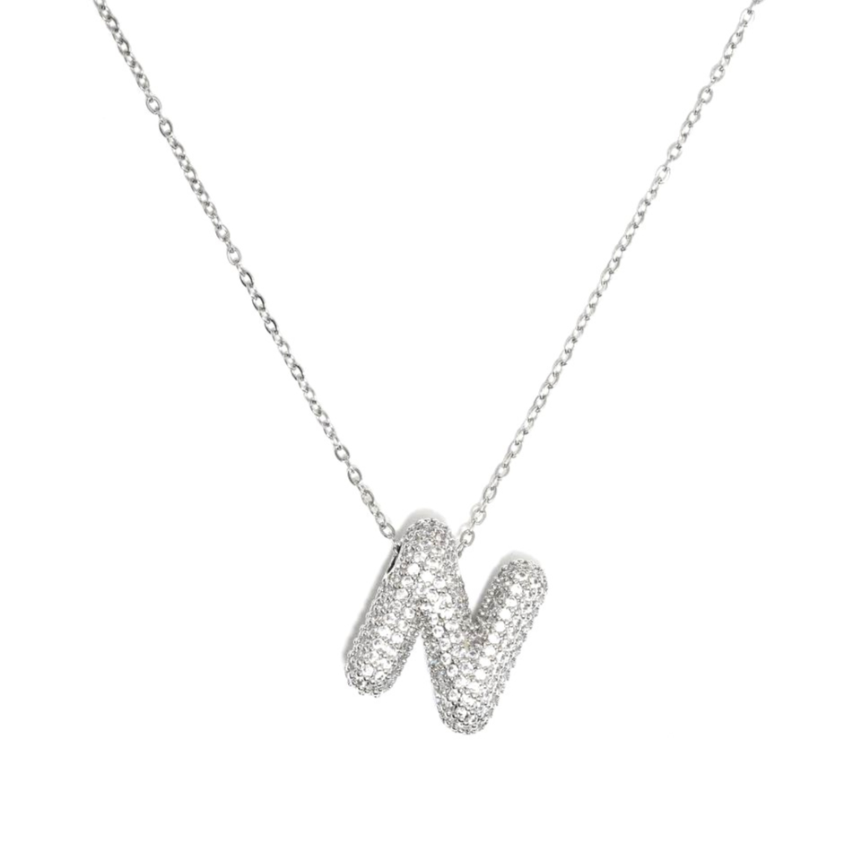 خرید و قیمت گردنبند حرف N استیل - Steel-letter-N-necklace