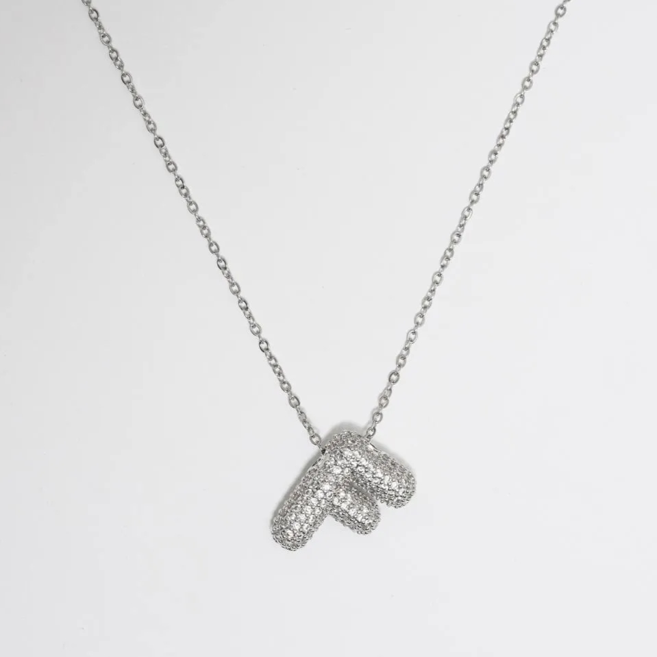 خرید و قیمت گردنبند حرف F استیل -  Steel-letter-F-necklace